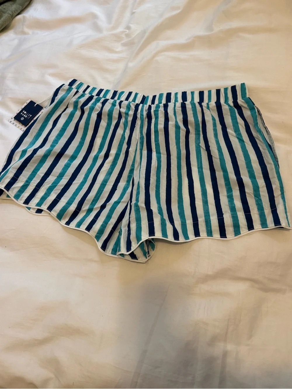 Roller Rabbit x Target Teal & Navy Striped Women's Shorts